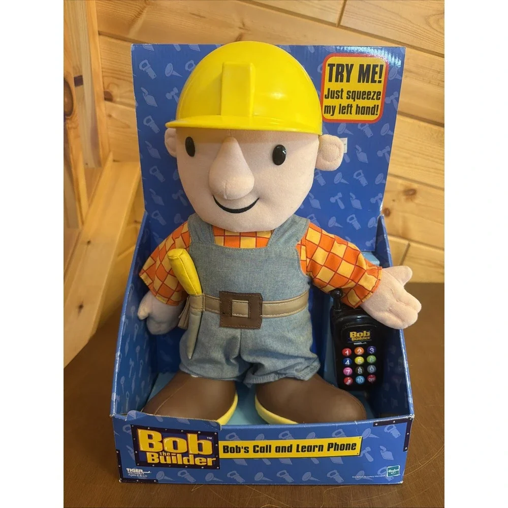 Rare Bob the Builder Talking Action Figure Toy CALL AND LEARN CELL PHONE PLUSH